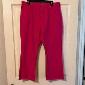 LOFT Hot Pink Straight-Leg Jeans